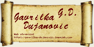 Gavrilka Dujanović vizit kartica